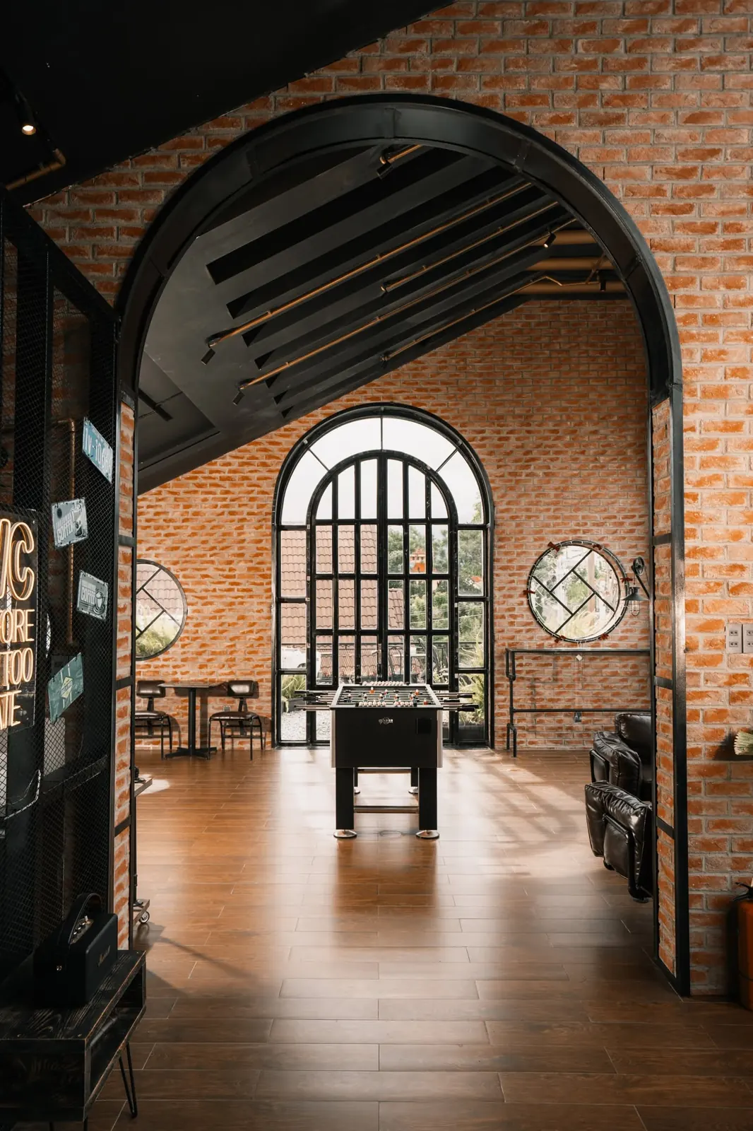 Arched doorway into the ThomWork workspace